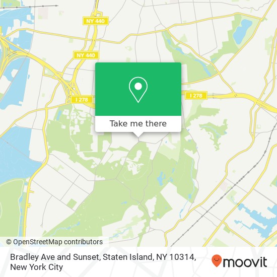Mapa de Bradley Ave and Sunset, Staten Island, NY 10314