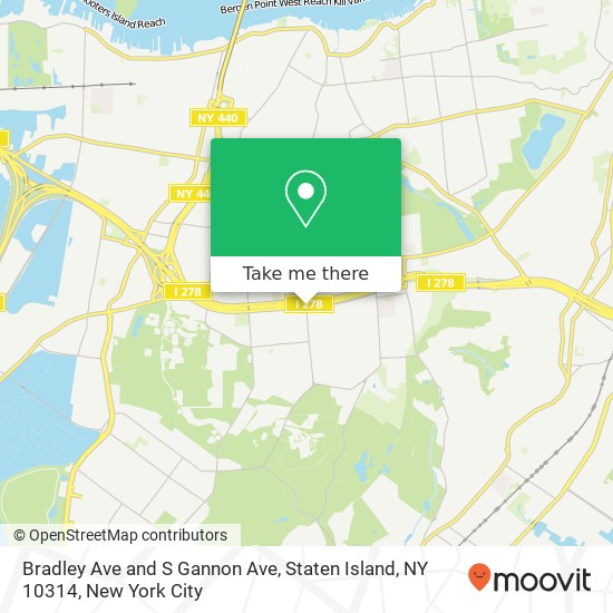 Mapa de Bradley Ave and S Gannon Ave, Staten Island, NY 10314