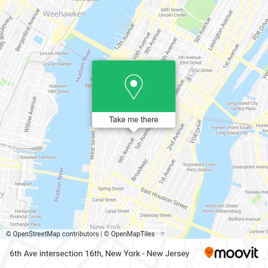 6th Ave intersection 16th map