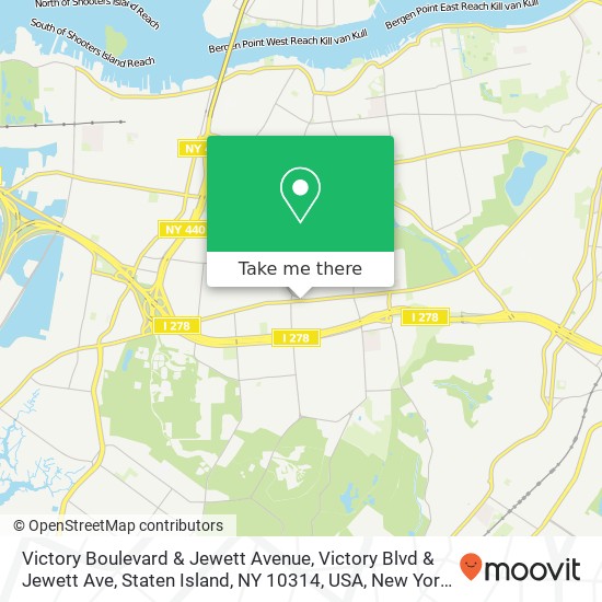 Mapa de Victory Boulevard & Jewett Avenue, Victory Blvd & Jewett Ave, Staten Island, NY 10314, USA