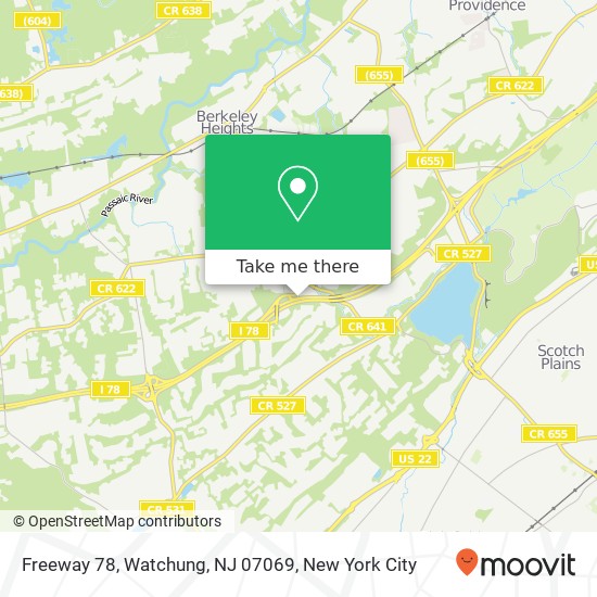 Mapa de Freeway 78, Watchung, NJ 07069