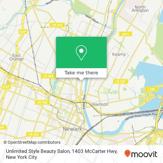 Mapa de Unlimited Style Beauty Salon, 1403 McCarter Hwy