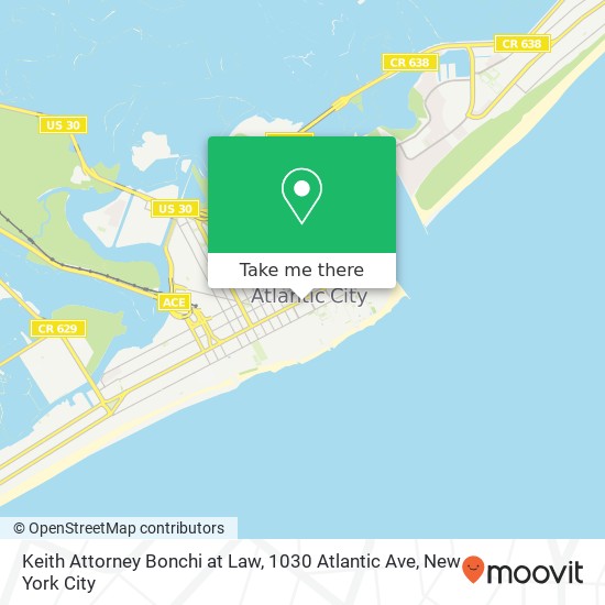 Mapa de Keith Attorney Bonchi at Law, 1030 Atlantic Ave