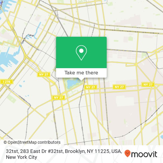 32tst, 283 East Dr #32tst, Brooklyn, NY 11225, USA map