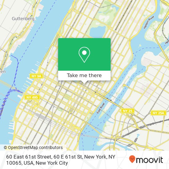 60 East 61st Street, 60 E 61st St, New York, NY 10065, USA map