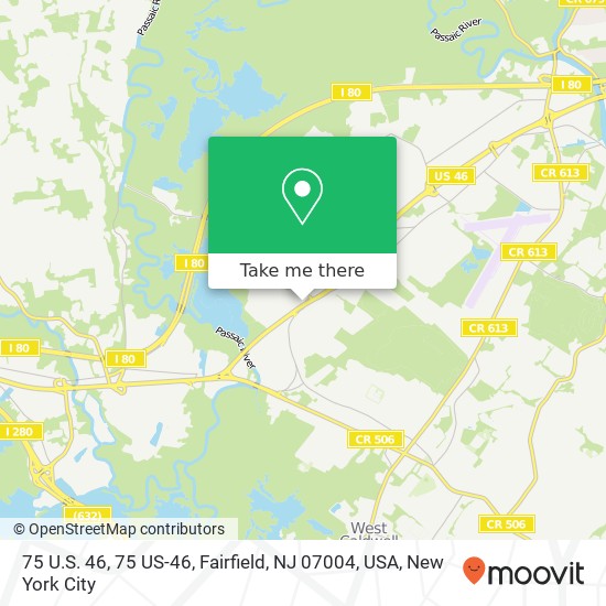 Mapa de 75 U.S. 46, 75 US-46, Fairfield, NJ 07004, USA