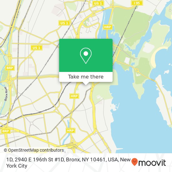 Mapa de 1D, 2940 E 196th St #1D, Bronx, NY 10461, USA