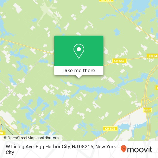 Mapa de W Liebig Ave, Egg Harbor City, NJ 08215