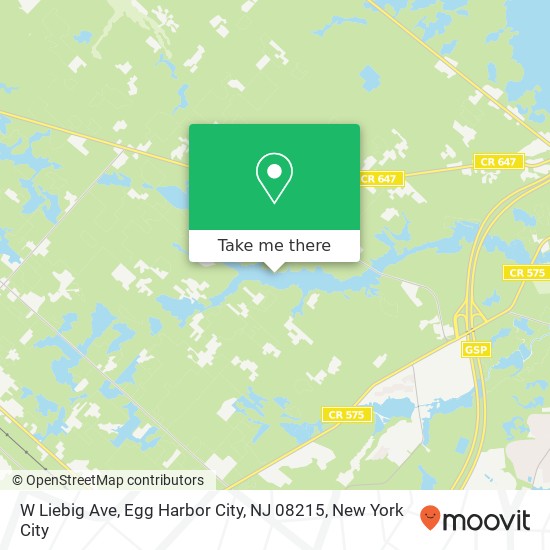 Mapa de W Liebig Ave, Egg Harbor City, NJ 08215