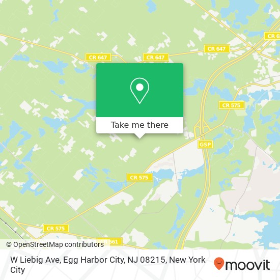 Mapa de W Liebig Ave, Egg Harbor City, NJ 08215
