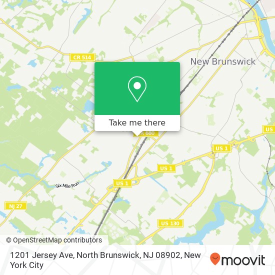 Mapa de 1201 Jersey Ave, North Brunswick, NJ 08902