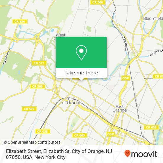 Elizabeth Street, Elizabeth St, City of Orange, NJ 07050, USA map