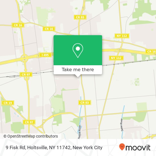 Mapa de 9 Fisk Rd, Holtsville, NY 11742