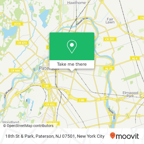 Mapa de 18th St & Park, Paterson, NJ 07501