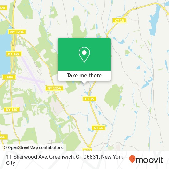 Mapa de 11 Sherwood Ave, Greenwich, CT 06831