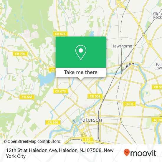 Mapa de 12th St at Haledon Ave, Haledon, NJ 07508