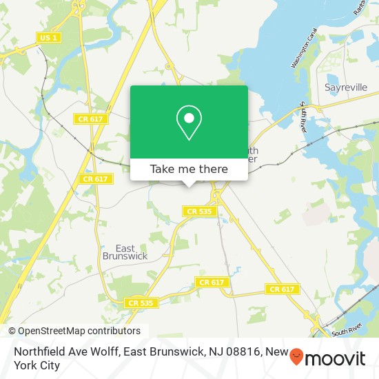 Northfield Ave Wolff, East Brunswick, NJ 08816 map