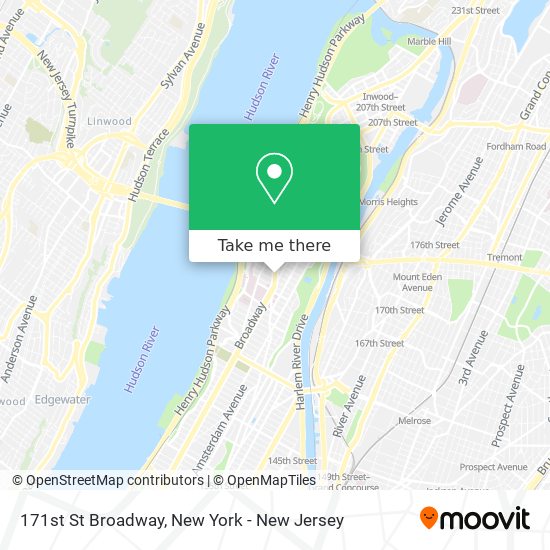 171st St Broadway map