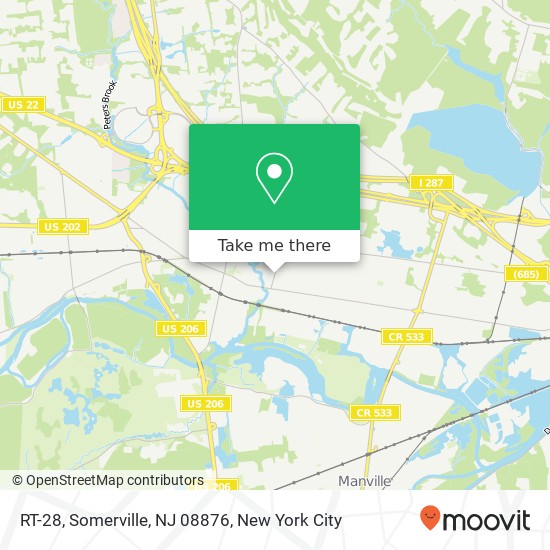 Mapa de RT-28, Somerville, NJ 08876
