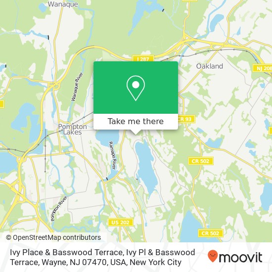 Ivy Place & Basswood Terrace, Ivy Pl & Basswood Terrace, Wayne, NJ 07470, USA map