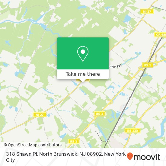 Mapa de 318 Shawn Pl, North Brunswick, NJ 08902