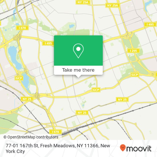Mapa de 77-01 167th St, Fresh Meadows, NY 11366