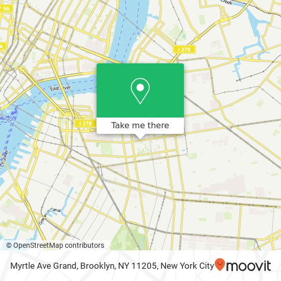 Mapa de Myrtle Ave Grand, Brooklyn, NY 11205