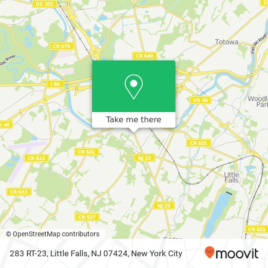 Mapa de 283 RT-23, Little Falls, NJ 07424