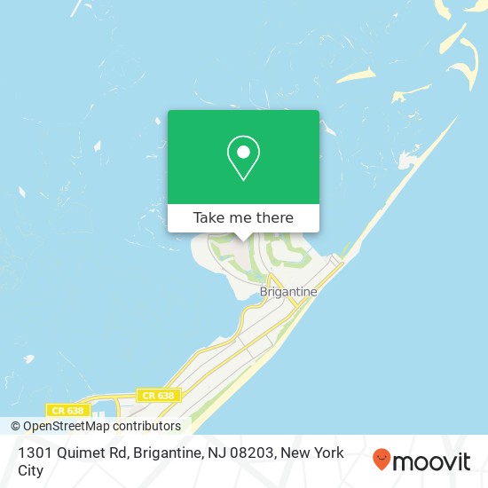 Mapa de 1301 Quimet Rd, Brigantine, NJ 08203