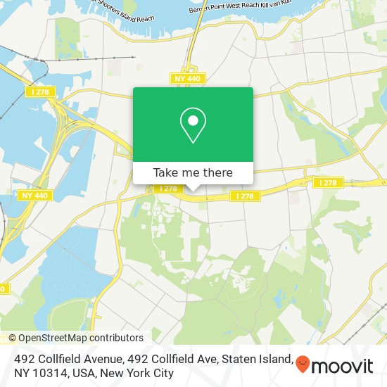 492 Collfield Avenue, 492 Collfield Ave, Staten Island, NY 10314, USA map