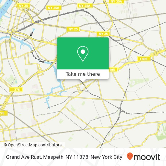 Mapa de Grand Ave Rust, Maspeth, NY 11378