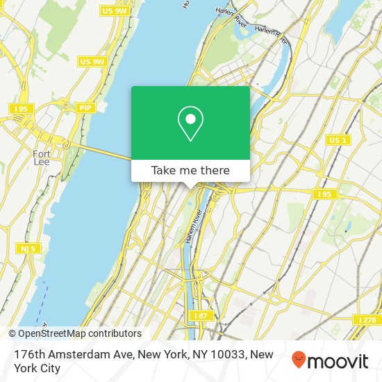 Mapa de 176th Amsterdam Ave, New York, NY 10033