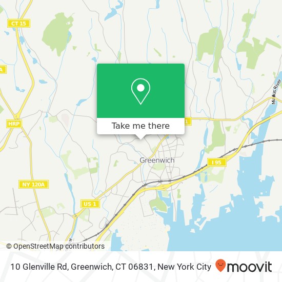 Mapa de 10 Glenville Rd, Greenwich, CT 06831