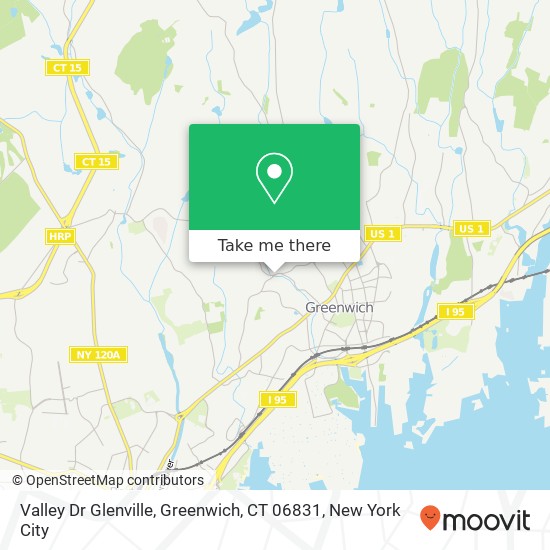 Mapa de Valley Dr Glenville, Greenwich, CT 06831