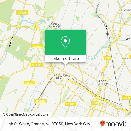 Mapa de High St White, Orange, NJ 07050