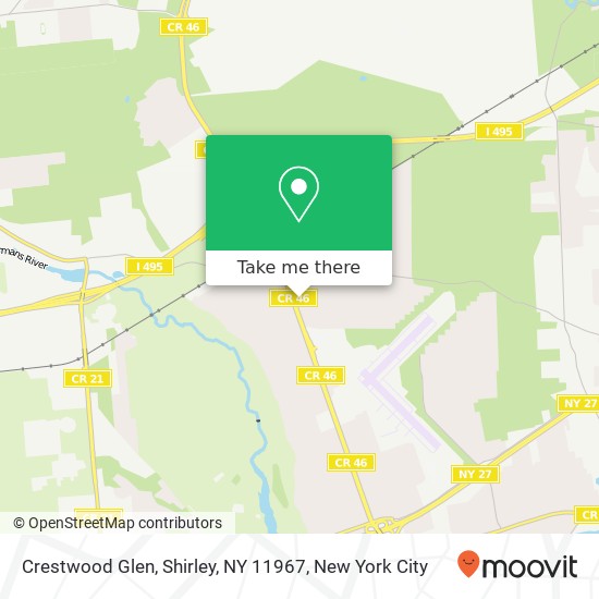 Crestwood Glen, Shirley, NY 11967 map