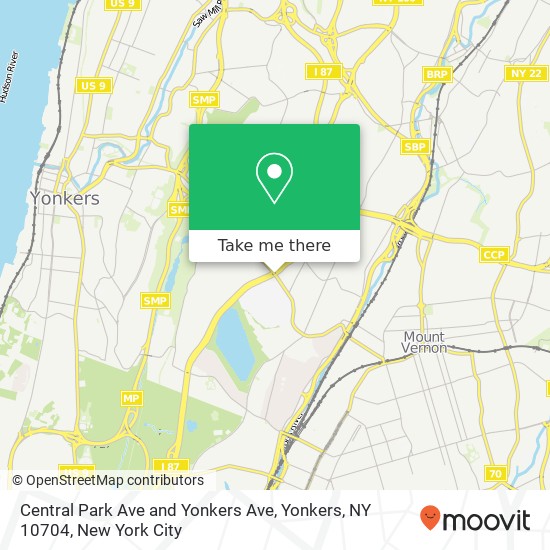 Central Park Ave and Yonkers Ave, Yonkers, NY 10704 map