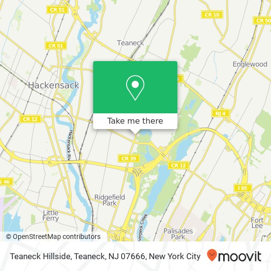 Mapa de Teaneck Hillside, Teaneck, NJ 07666