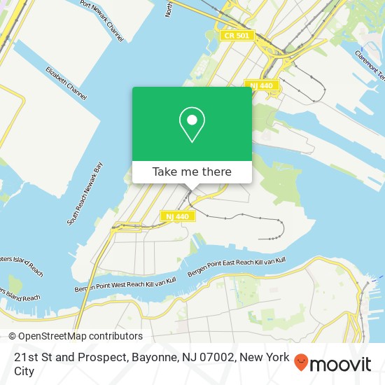 Mapa de 21st St and Prospect, Bayonne, NJ 07002