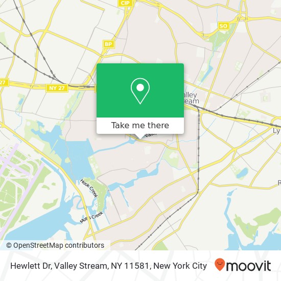 Mapa de Hewlett Dr, Valley Stream, NY 11581