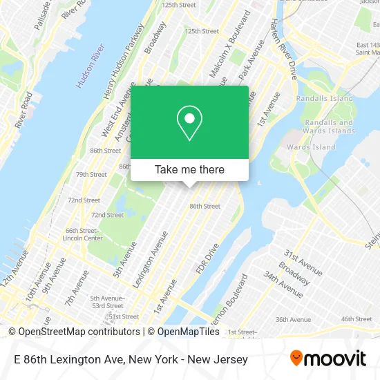 E 86th Lexington Ave map