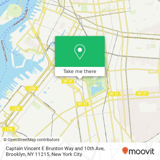 Mapa de Captain Vincent E Brunton Way and 10th Ave, Brooklyn, NY 11215