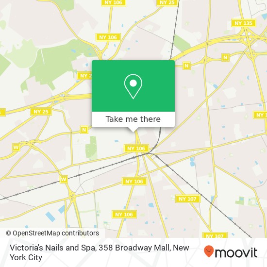 Victoria's Nails and Spa, 358 Broadway Mall map