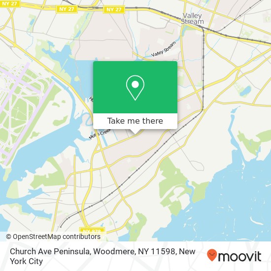 Mapa de Church Ave Peninsula, Woodmere, NY 11598