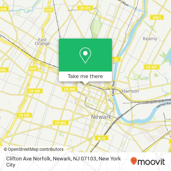 Clifton Ave Norfolk, Newark, NJ 07103 map