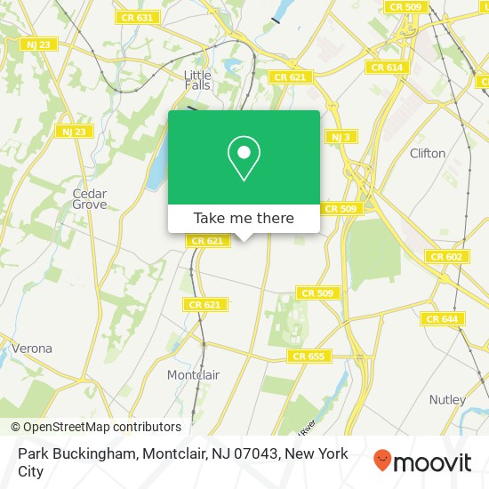 Mapa de Park Buckingham, Montclair, NJ 07043