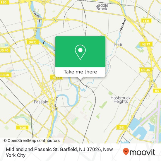 Mapa de Midland and Passaic St, Garfield, NJ 07026