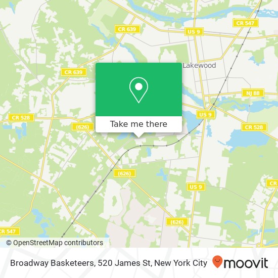 Mapa de Broadway Basketeers, 520 James St