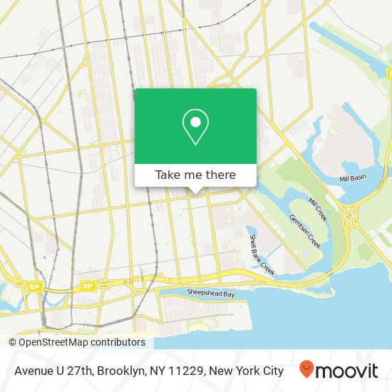 Mapa de Avenue U 27th, Brooklyn, NY 11229