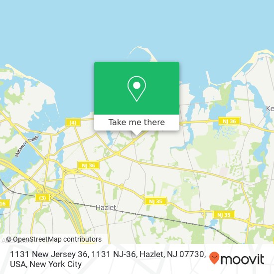 Mapa de 1131 New Jersey 36, 1131 NJ-36, Hazlet, NJ 07730, USA